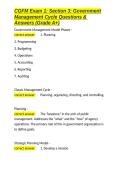 CGFM Exam 1 Section 3 Government Management Cycle Questions & Answers &lpar;Grade A&plus;&rpar;&period;docx