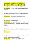 Municipal Budget Process Exam Questions & Answers &lpar;Grade A&plus;&rpar;&period;docx