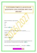 TCFP INSPECTOR'S CLASS II EXAM QUESTIONS AND ANSWERS 100&percnt; PASS 2026&sol;2027