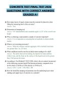 CONCRETE TEST FINAL TEST 2026 QUESTIONS WITH CORRECT ANSWERS GRADED A&plus;