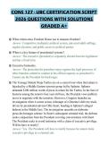 CONS 127 - UBC CERTIFICATION SCRIPT 2026 QUESTIONS WITH SOLUTIONS GRADED A&plus;