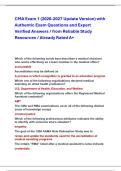 CMA Exam 1 &lpar;2026-2027 Update Version&rpar; with  Authentic Exam Questions and Expert  Verified Answers &sol; from Reliable Study  Resources &sol; Already Rated A&plus; 