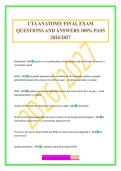 UTA ANATOMY FINAL EXAM QUESTIONS AND ANSWERS 100&percnt; PASS 2026&sol;2027