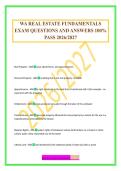 WA REAL ESTATE FUNDAMENTALS EXAM QUESTIONS AND ANSWERS 100&percnt; PASS 2026&sol;2027