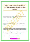 WELLCARE ACT MASTERY EXAM QUESTIONS AND ANSWERS 100&percnt; PASS 2026&sol;2027