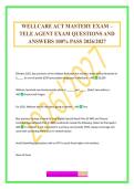WELLCARE ACT MASTERY EXAM &ndash; TELE AGENT EXAM QUESTIONS AND ANSWERS 100&percnt; PASS 2026&sol;2027