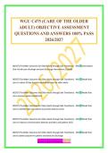 WGU C475 &lpar;CARE OF THE OLDER ADULT&rpar; OBJECTIVE ASSESSMENT QUESTIONS AND ANSWERS 100&percnt; PASS 2026&sol;2027