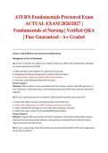 ATI RN Fundamentals Proctored Exam ACTUAL EXAM 2026&sol;2027 &vert; Fundamentals of Nursing &vert; Verified Q&A &vert; Pass Guaranteed - A&plus; Graded