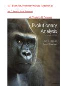 TEST BANK FOR Evolutionary Analysis 5th Edition by Jon C&period; Herron&comma; Scott Freeman All Chapter 1-20 Complete A&plus; GUIDE 