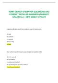 PUMP DRIVER OPERATOR QUESTIONS AND CORRECT DETAILED ANSWERS &lpar;ALREADY GRADED A&plus;&rpar; &vert; NEW 2026&sol;27 UPDATE 