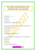 WPC 300 EXAM QUESTIONS AND ANSWERS 100&percnt; PASS 2026&sol;2027