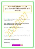 WPC 300 MIDTERM 1 EXAM QUESTIONS AND ANSWERS 100&percnt; PASS 2026&sol;2027