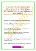 WGU D351 FUNCTIONS OF HUMAN RESOURCE MANAGEMENT TERMS&period; EXAM QUESTIONS AND ANSWERS 100&percnt; PASS 2026&sol;2027