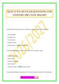 QUIZ 12 WX 201 EXAM QUESTIONS AND ANSWERS 100&percnt; PASS 2026&sol;2027