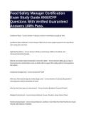 Food Safety Manager Certification Exam Study Guide ANSI&sol;CFP Questions With Verified Guaranteed Answers 100&percnt; Pass&period;