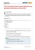 WGU C960&colon;Recursion Latest updated exam questions and answers 2026-2027