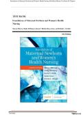 Test Bank - Foundations of Maternal-Newborn and Women&rsquo;s Health Nursing&comma; 8th Edition &lpar;Murray &rpar;&comma; Chapter 1-28 &vert; All Chapters
