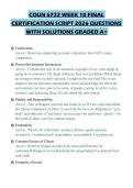 COUN 6722 WEEK 10 FINAL CERTIFICATION SCRIPT 2026 QUESTIONS WITH SOLUTIONS GRADED A&plus;