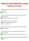 Prophecy Core Mandatory Part I&comma; II&comma; & III &lpar;Nursing&rpar; Relias Complete &lpar;Latest 2026 &sol; 2027&rpar;&colon; Most Comprehensive Qs & Ans - to Pass the Exam&comma; 100&percnt; Verified