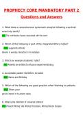 Prophecy Core Mandatory Part II &lpar;Nursing&rpar; Relias Exam Complete &lpar;Latest 2026 &sol; 2027&rpar;&colon; Most Comprehensive Qs & Ans - to Pass the Exam&comma; 100&percnt; Verified