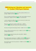 ORD driving test &vert; Questions and Answers &vert;  A&plus;  Graded &vert; With Expert Solutions