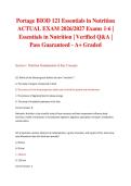 Portage BIOD 121 Essentials in Nutrition ACTUAL EXAM 2026&sol;2027 Exams 1-6 &vert; Essentials in Nutrition &vert; Verified Q&A &vert; Pass Guaranteed - A&plus; Graded