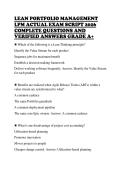 LEAN PORTFOLIO MANAGEMENT LPM ACTUAL EXAM SCRIPT 2026 COMPLETE QUESTIONS AND VERIFIED ANSWERS GRADE A&plus;