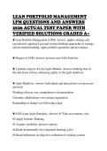LEAN PORTFOLIO MANAGEMENT LPM QUESTIONS AND ANSWERS 2026 ACTUAL TEST PAPER WITH VERIFIED SOLUTIONS GRADED A&plus;