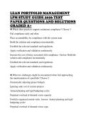 LEAN PORTFOLIO MANAGEMENT LPM STUDY GUIDE 2026 TEST PAPER QUESTIONS AND SOLUTIONS GRADED A&plus;
