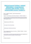 Medical Surgical Testbank  Updated  2026 Edition &sol;  Comprehensive Questions With Verified  Correct Answers&sol;100&percnt; Correct &sol; Graded A&plus;