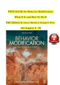 Behavior Modification&colon; What It Is and How to Do It&comma; 12th Edition &ndash; Test Bank &lpar;Chapters 1&ndash;29&rpar; &ndash; Garry Martin & Joseph J&period; Pear