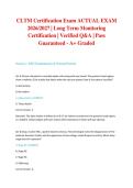 CLTM Certification Exam ACTUAL EXAM 2026&sol;2027 &vert; Long Term Monitoring Certification &vert; Verified Q&A &vert; Pass Guaranteed - A&plus; Graded
