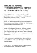 MARYLAND MVA DRIVER'S ED COMPREHENSIVE SCRIPT 2026 QUESTIONS AND ANSWERS GUARANTEED TO PASS