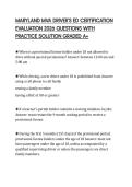 MARYLAND MVA DRIVER'S ED CERTIFICATION EVALUATION 2026 QUESTIONS WITH PRACTICE SOLUTION GRADED A&plus;