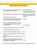 Plastic Surgery In Service Exam &vert; Questions and Answers &vert; A&plus;   Graded &vert; With Expert Solutions