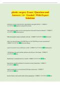 plastic surgery Exam &vert; Questions and  Answers &vert; A&plus;  Graded &vert; With Expert  Solutions 
