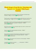 Plastic Surgery Exam Review &vert; Questions and  Answers &vert; A&plus;  Graded &vert; With Expert  Solutions