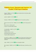 Pediatric Exam &vert; Questions and Answers &vert; A&plus;   Graded &vert; With Expert Solutions 