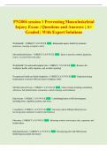 PN2006 session 1 Preventing Musculoskeletal  Injury Exam &vert; Questions and Answers &vert; A&plus;   Graded &vert; With Expert Solutions 