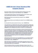 CHEM 233 Unit 3 Exam Questions With Complete Answers