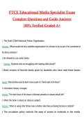 FTCE Educational Media Specialist Exam 2026 &sol; 2027 Questions with Verified Answers Grade A&plus; Guarantee