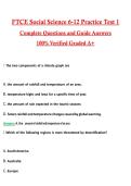 FTCE Social Science 6-12 Practice Test 1 2026 &sol; 2027 Questions with Verified Answers Grade A&plus; Guarantee