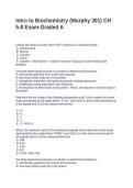 Intro to Biochemistry &lpar;Murphy 301&rpar; CH 5-8 Exam-Graded A