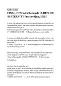 OB HESI Final & Maternity Practice Quiz with Rationale &vert; Nursing Exam Prep 2025