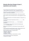Murphy Biochem Rutgers Exam 2 Questions and Answers
