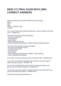 BIOD 171 FINAL EXAM WITH 100&percnt; CORRECT ANSWERS