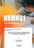 HRMNM81 Assignment 1 Semester 1 2026 - Due May 2026