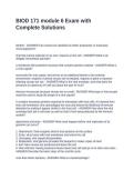 BIOD 171 module 6 Exam with Complete Solutions