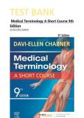 TEST BANK Medical Terminology A Short Course 9th Edition by Davi-Ellen Chabner &vert;&vert;Complete All chapters&excl; &vert;&vert; ISBN 978-0323479912&vert;&vert; Guaranteed pass 100&percnt;&period;
