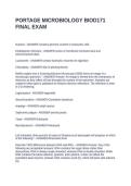 PORTAGE MICROBIOLOGY BIOD171 FINAL EXAM